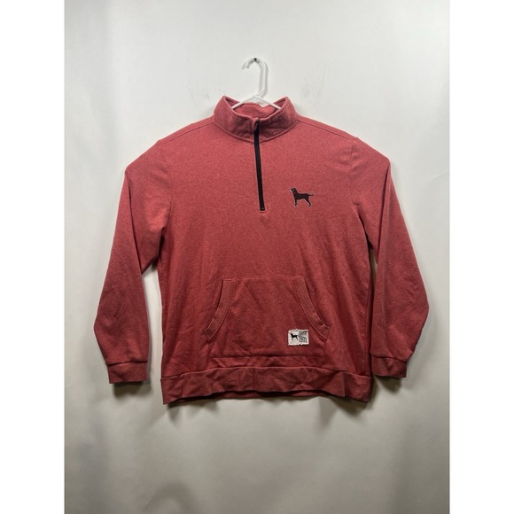 The Black Dog Other - The Black Dog Sweatshirt Men's L Red Quarter Zip Long Sleeve